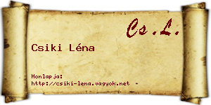 Csiki Léna névjegykártya